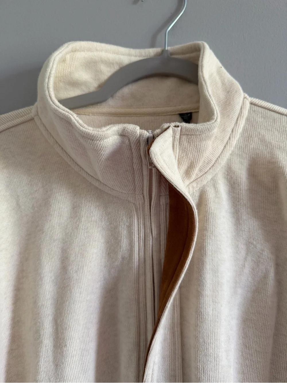Orvis 1856 Quarter Zip Sweatshirt Cream Suede Elbow Patch XL NWT